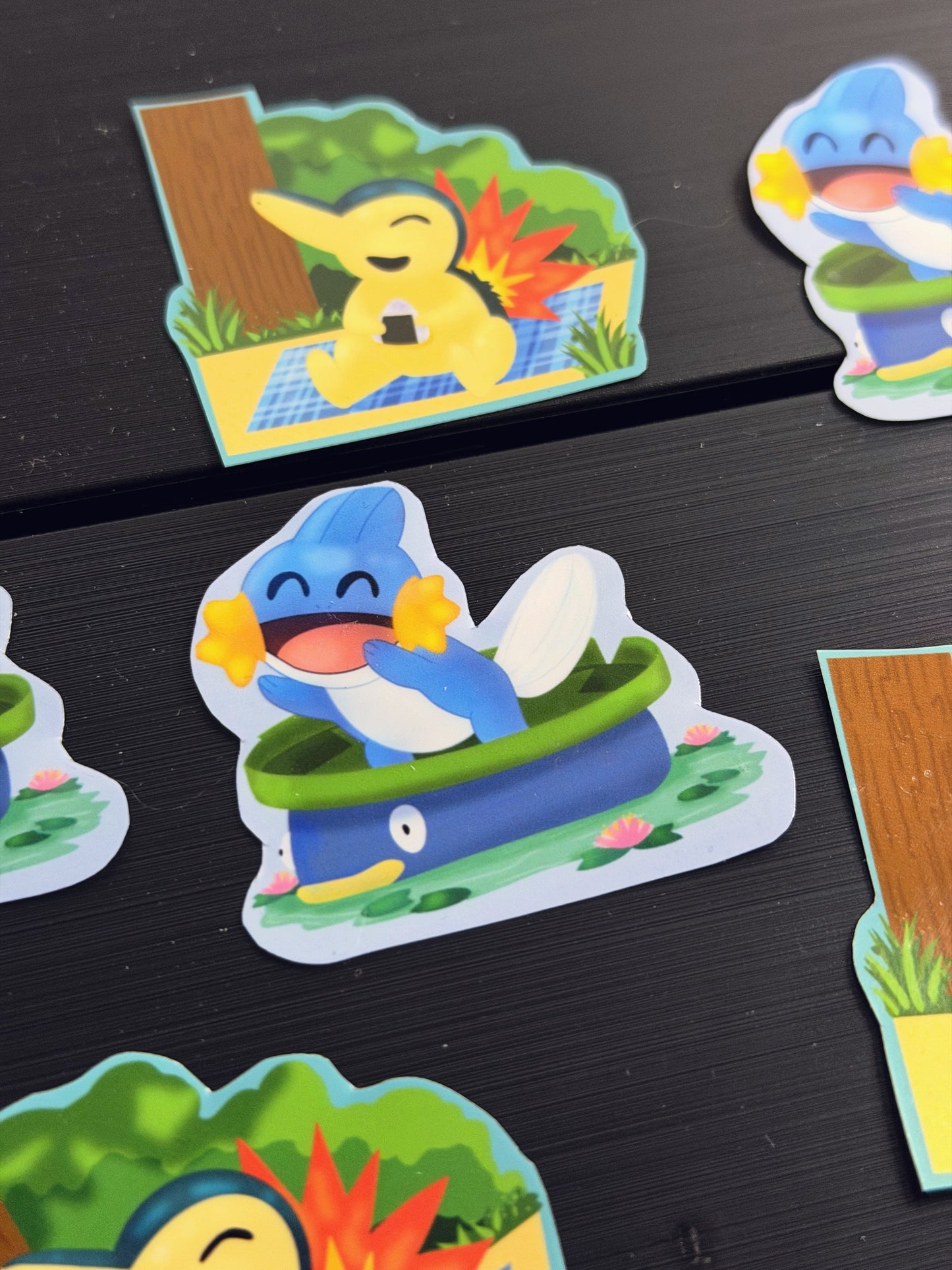 Pokemon Mudkip/Cyndaquil Vinyl Sticker